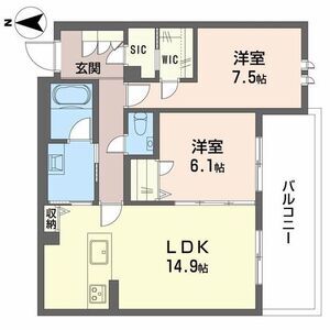 2LDK 間取り図