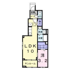 1LDK 間取り図