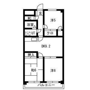 3DK 間取り図