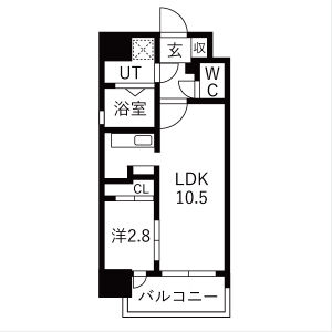 1LDK 間取り図