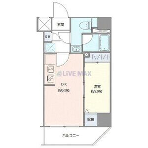 1DK 間取り図