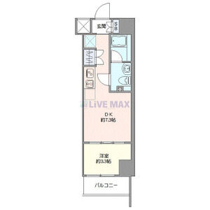 1DK 間取り図