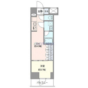 1DK 間取り図