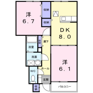 2DK 間取り図