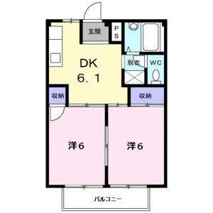 2DK 間取り図