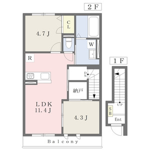 2LDK 間取り図