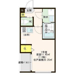 ワンルーム 間取り図