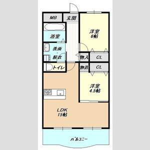 2LDK 間取り図