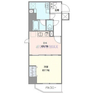 1DK 間取り図