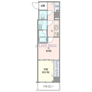 1DK 間取り図