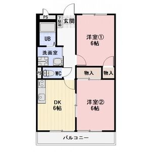 2DK 間取り図