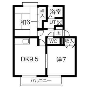 2DK 間取り図