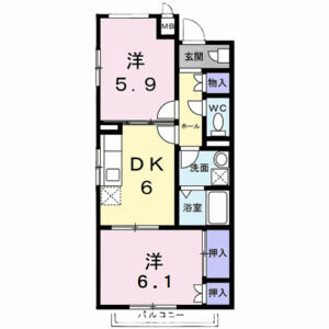 2DK 間取り図