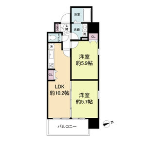 2LDK 間取り図