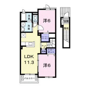 2LDK 間取り図