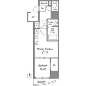 1DK 間取り図