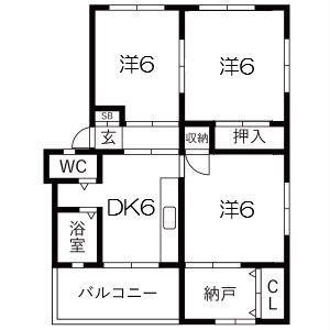 3DK 間取り図