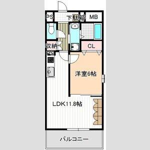 1LDK 間取り図