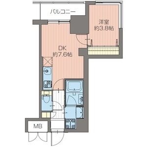 1DK 間取り図