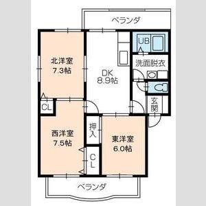 3DK 間取り図