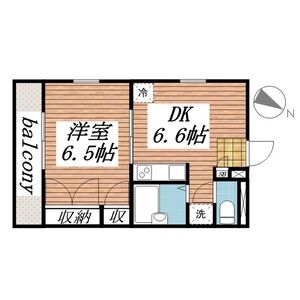 1DK 間取り図