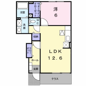 1LDK 間取り図