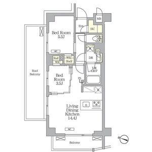 2LDK 間取り図