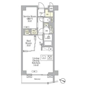 1LDK 間取り図