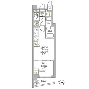 1LDK 間取り図