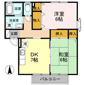 2DK 間取り図