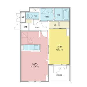 1LDK 間取り図
