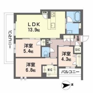 3LDK 間取り図
