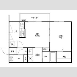 1LDK 間取り図