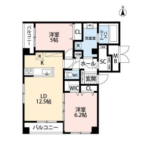 2LDK 間取り図