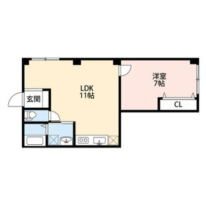1LDK 間取り図