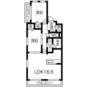 2LDK 間取り図