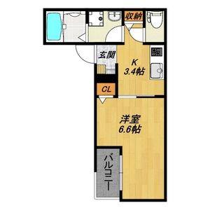 1K 間取り図