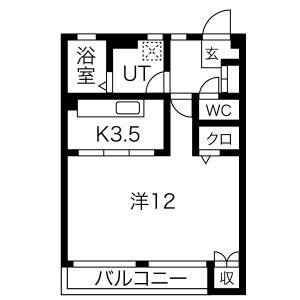 1K 間取り図