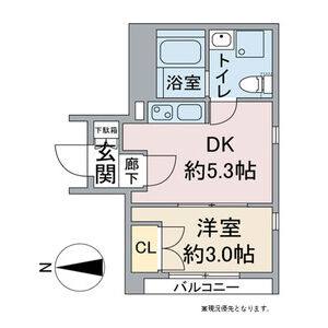 1DK 間取り図