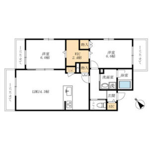 2LDK 間取り図