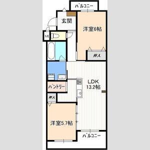2LDK 間取り図
