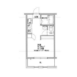 1K 間取り図