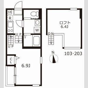 1K 間取り図