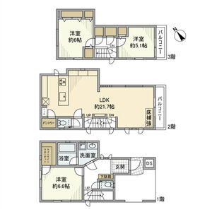 3LDK 間取り図