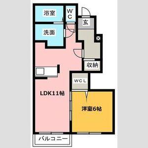 1LDK 間取り図
