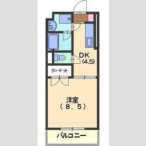 1DK 間取り図
