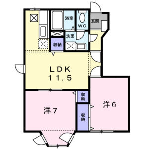 2LDK 間取り図