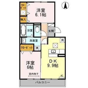 2DK 間取り図