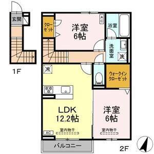 2LDK 間取り図