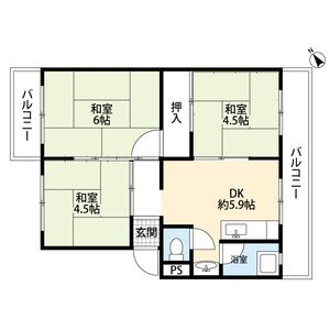 3DK 間取り図